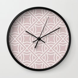 Pink and White Modern Stripe Cube Tile Pattern 2 Pairs Dulux 2022 Popular Colour Rose Canopy Wall Clock