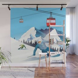 Winter Vacation - Ski Station Wall Mural