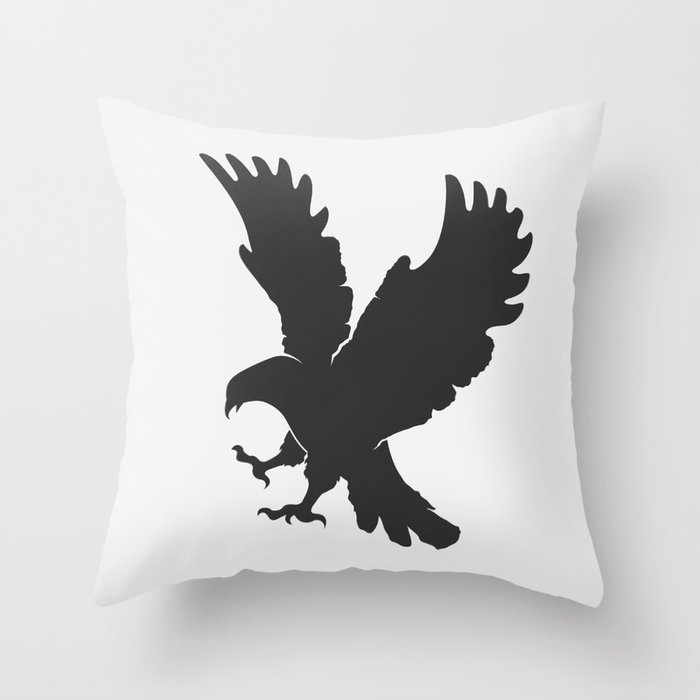 Vector Silhouette Flying Eagle On A White Background Throw Pillow By Panaceadoll