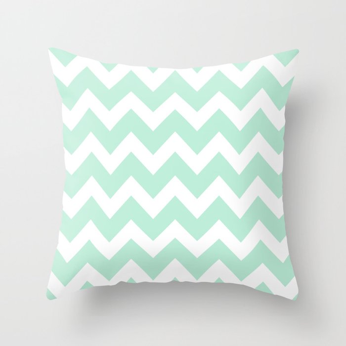 Chevron Mint Green Amp White Throw Pillow By Beautifulhomes