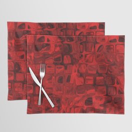 Glass - Ruby Red - Geometric Frosted Look Placemat