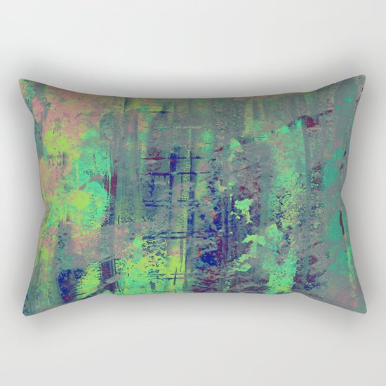 Aqua Abstract Rectangular Pillow