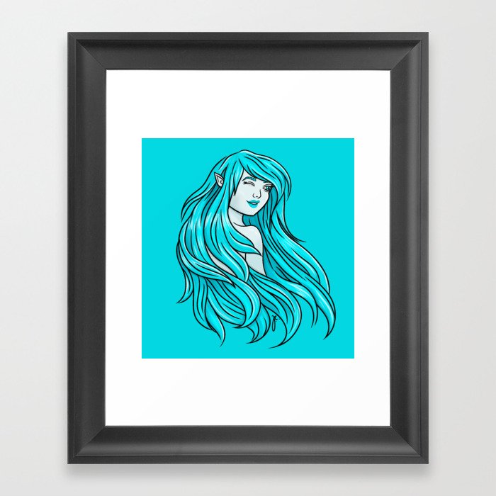 windy elf girl Framed Art Print