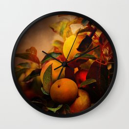 Apples In Fall - A Living Still Life Wall Clock
