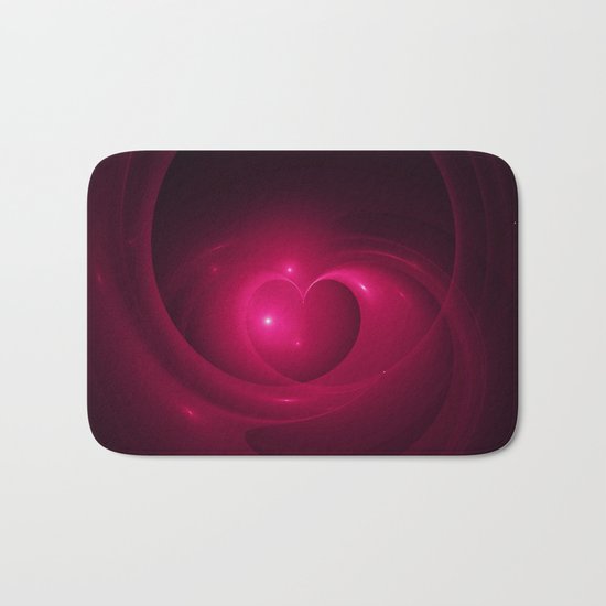 Here Is My Heart Fractal Bath Mat