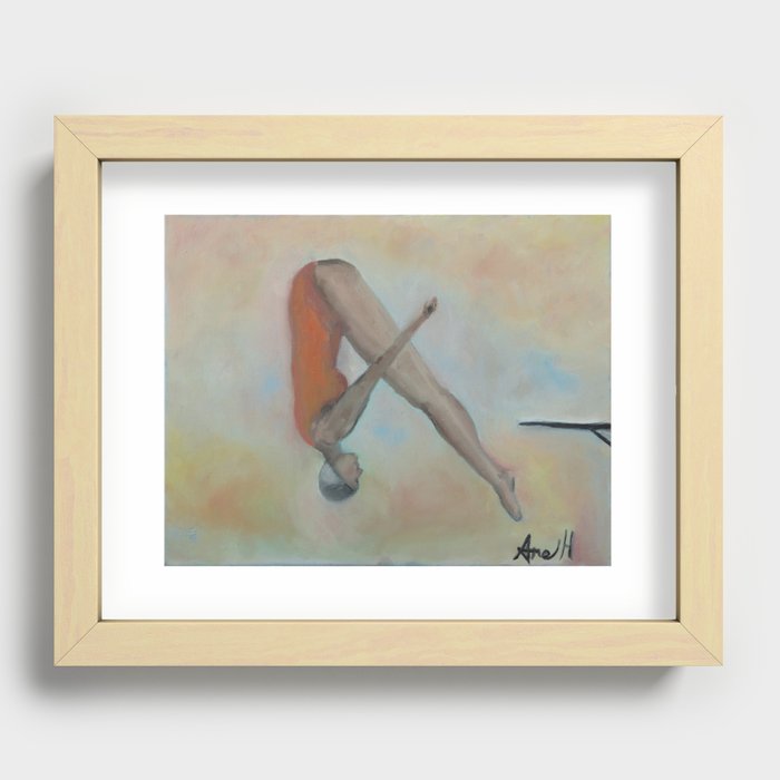 The Swan Dive - art by Ane Howard Recessed Framed Print