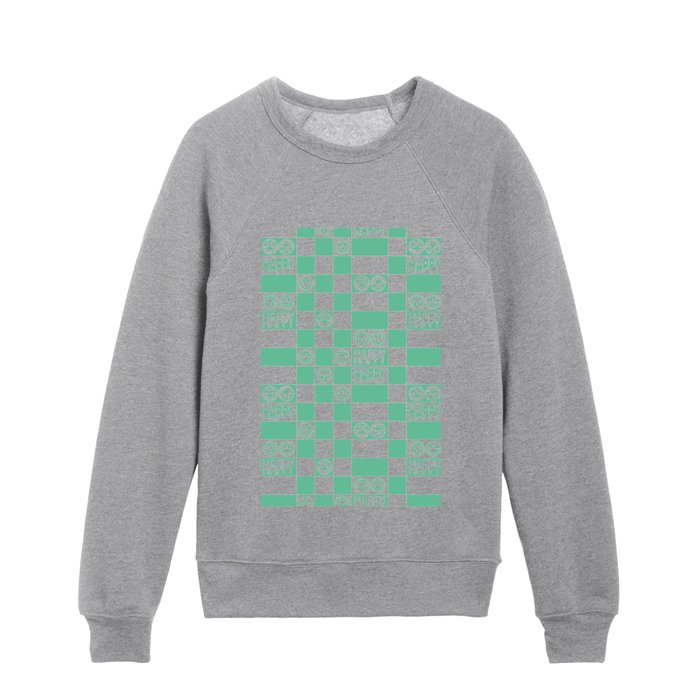 HAPPY Checkerboard (Mint Color) Kids Crewneck