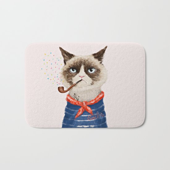 Sailor Cat V Bath Mat