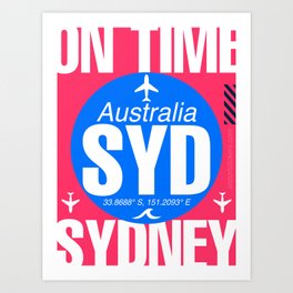 SYD Australia magenta Art Print