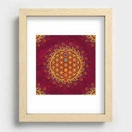 FLOWER OF LIFE, CHAKRAS, SPIRITUALITY, YOGA, ZEN, Recessed Framed Print