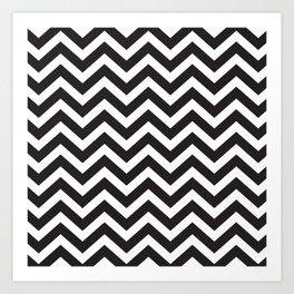 Monochrome Chevrons Art Print