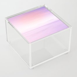 Calmness in pink and blue at ocean, horizon and smooth surface Acrylic Box