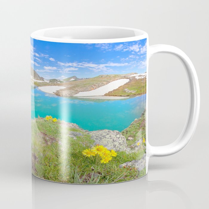 Mountains Lake Flowers  Coffee Mug