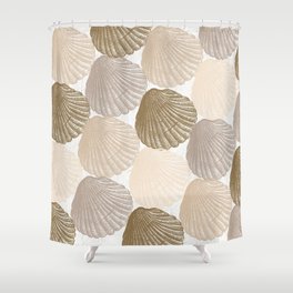 Sea Shells Pattern in Beige and Cream Shower Curtain