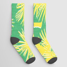 70’s Palm Springs Yellow on Kelly Green Socks