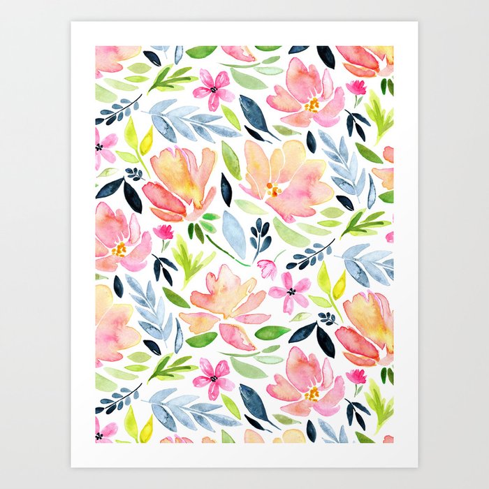 Never Enough Flowers - Watercolor Floral Art Print