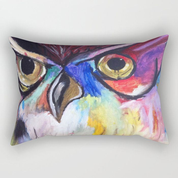 Colorful Owl Rectangular Pillow