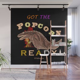 Got The Popcorn Ready to watch monster movie- Yellowbox ink painting Wall Mural