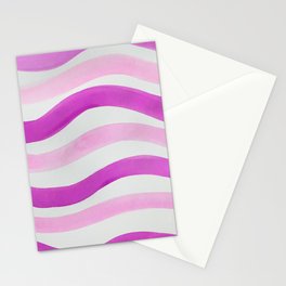 Pink Watercolor Wave Stationery Cards
