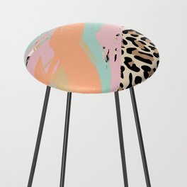 'No excuses' - Contemporary Collage Counter Stool