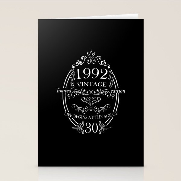 Geschenke zum 30. Geburtstag Jahrgang 1992 Sprüche Stationery Cards by