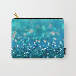 Teal turquoise blue shiny glitter print effect - Sparkle Luxury Backdrop Carry-All Pouch