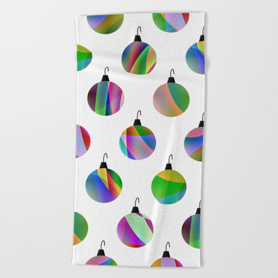 Christmas Tree Decoration Beach Towel