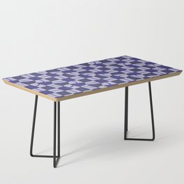 Warped Checkerboard Grid Illustration Navy Blue Lilac Purple Coffee Table