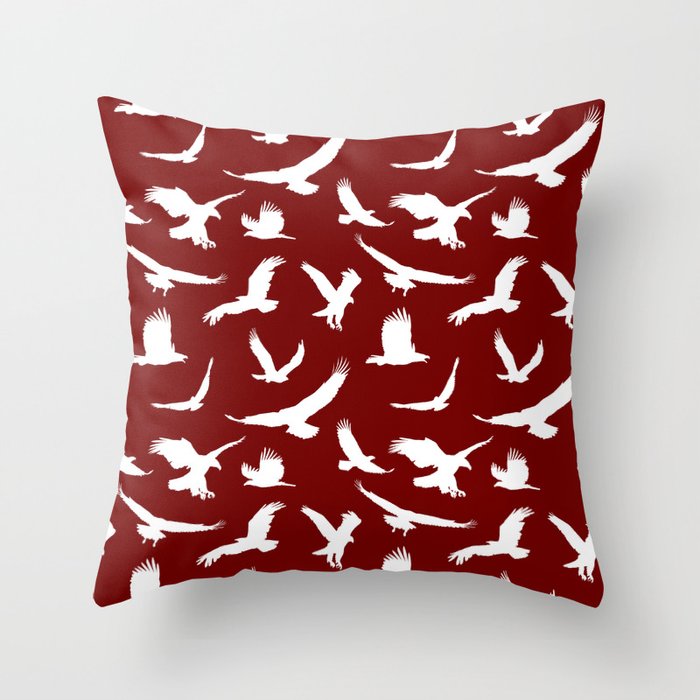 Eagles // Maroon Throw Pillow