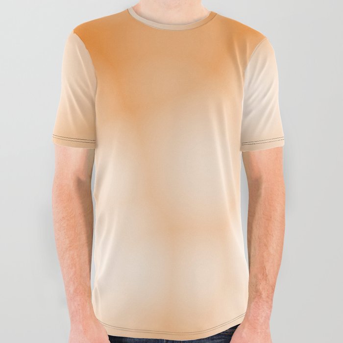 Blurry Orange Gradient Bubbles All Over Graphic Tee