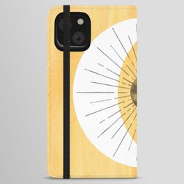 Yellow sun and moon iPhone Wallet Case