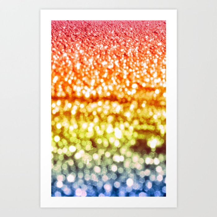 Rainbow Bokeh Sparkle Art Print