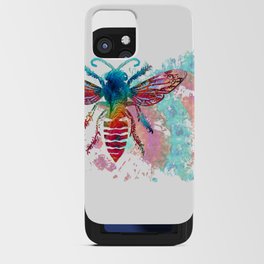Colorful Nature Insect Art - Mandala Bee iPhone Card Case