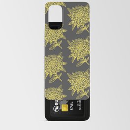 Elegant Flowers Floral Nature Gray Grey Yellow Android Card Case