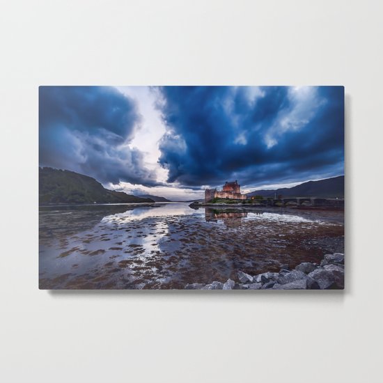 Dark Skies at Eilean Donan Castle Metal Print
