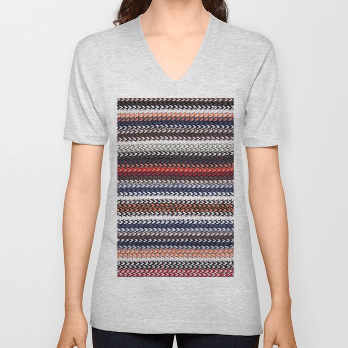Texture laine V Neck T Shirt