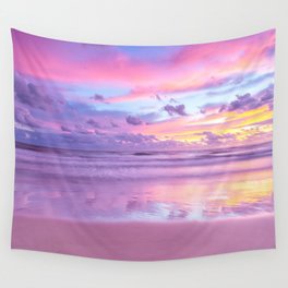 Purple Sky & Beach Wall Tapestry
