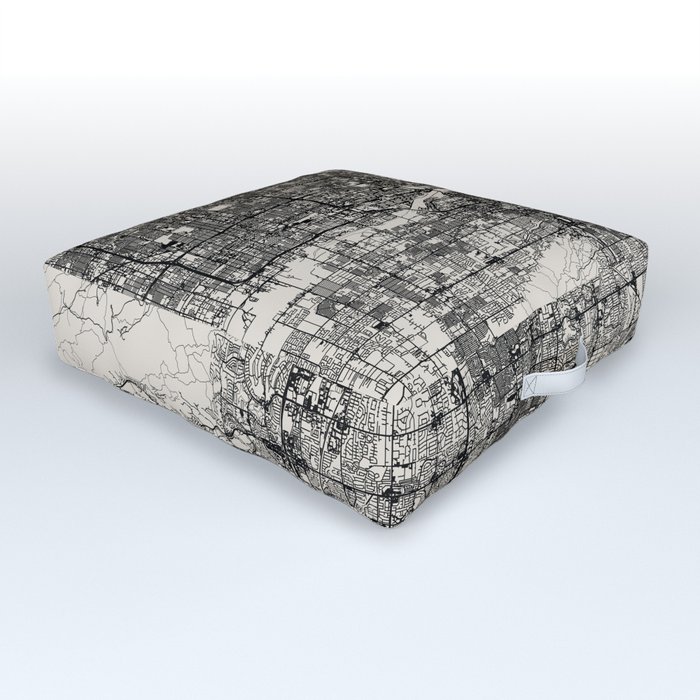 Tempe, USA - City Map Drawing Outdoor Floor Cushion