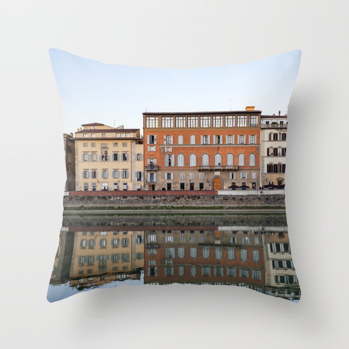 Florence Reflected in the Arno  |  Travel Photography Throw Pillow