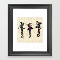 PARTY GECKOS Framed Art Print