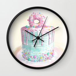 @theflourgirl_ Pink Donut Cake Wall Clock | Sprinkles, Dessert, Frosting, Rainbow, Watercolor, Cakedecorating, Cake, Baker, Drawing, Sweettooth 