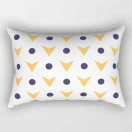 Yellow arrows and navy blue dots pattern Rectangular Pillow