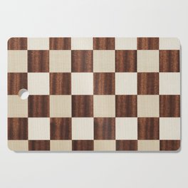 Brown checkered abstract wood Cutting Board