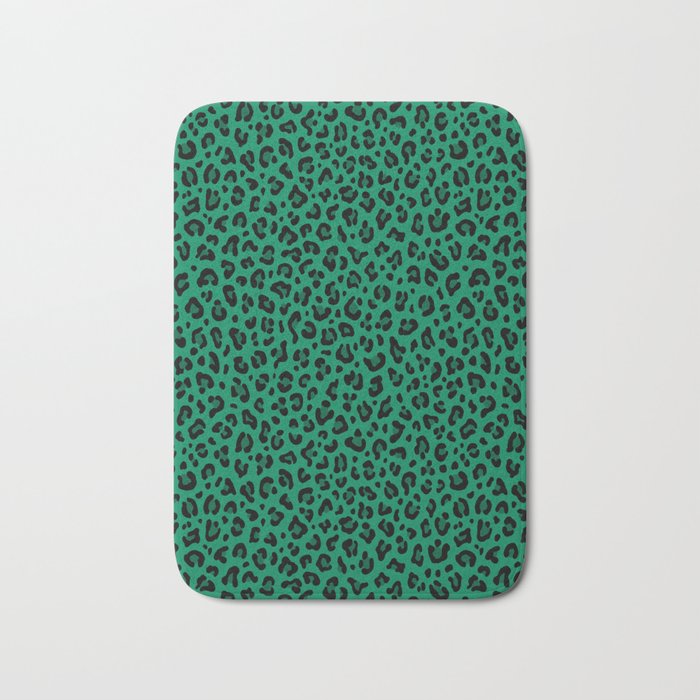LEOPARD PRINT in GREEN | Collection : Leopard Spots – Punk Rock Animal Prints | Bath Mat