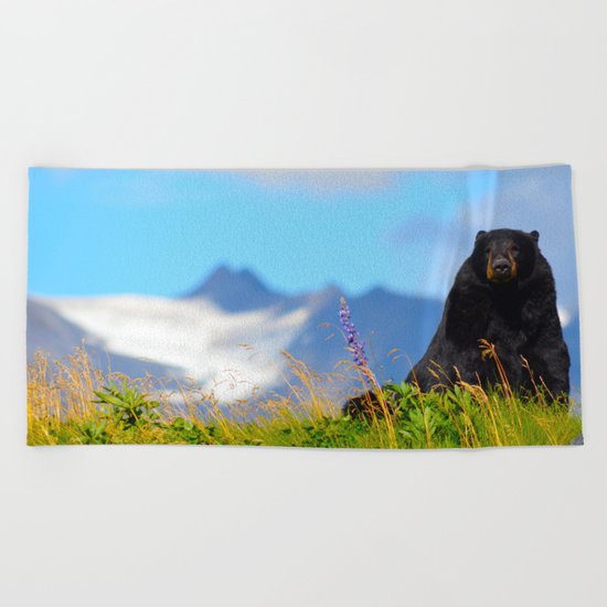 Alaskan Black Bear Beach Towel
