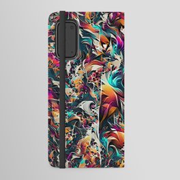 Unique Colorful Abstract Swirl Pattern Android Wallet Case