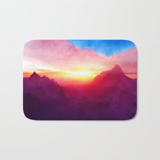 Pastel Mountain Bath Mat
