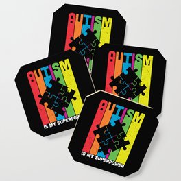 Autism Is My Superpower Colorful Puzzle Coaster