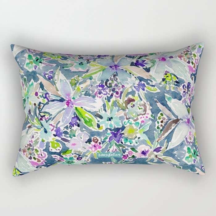 TALIA'S GARDEN Colorful Badass Floral Rectangular Pillow