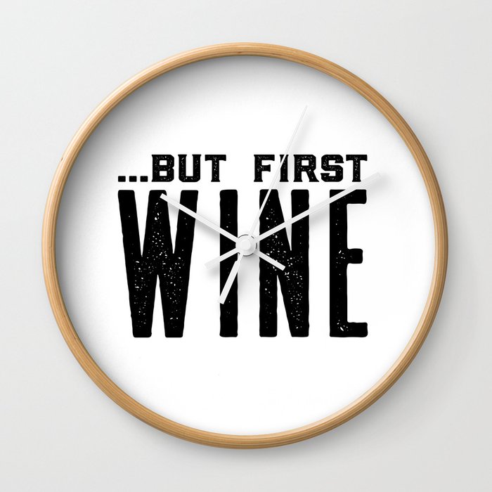 BUT FIRST WINE, Printable Art,Cheers Sign,Bar Wall Decor,Quote Print,Restaurant Decor,Drink Sign Wall Clock